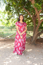 Onyx Midnight Premium Alpine 3-Layer Maxi Frock – Designer Double Layer Butterfly Sleeves with Piping V-Neck & Adjustable Back Tie