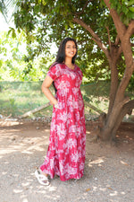 Onyx Midnight Premium Alpine 3-Layer Maxi Frock – Designer Double Layer Butterfly Sleeves with Piping V-Neck & Adjustable Back Tie