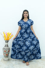 Onyx Midnight Premium Alpine 3-Layer Maxi Frock – Designer Double Layer Butterfly Sleeves with Piping V-Neck & Adjustable Back Tie