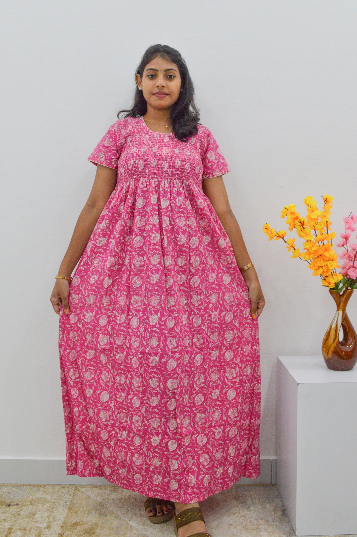 Soft Cotton Stretchable Smoking Nighties for New Arrivals | Daily Comforts & Light Weighted Elastic Nighties | Pleated Style | Casual Daily wear Nightwear for Trendy Women's (SCT)