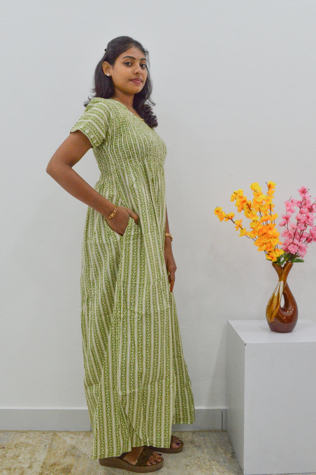 Soft Cotton Stretchable Smoking Nighties for New Arrivals | Daily Comforts & Light Weighted Elastic Nighties | Pleated Style | Casual Daily wear Nightwear for Trendy Women's (SCT)