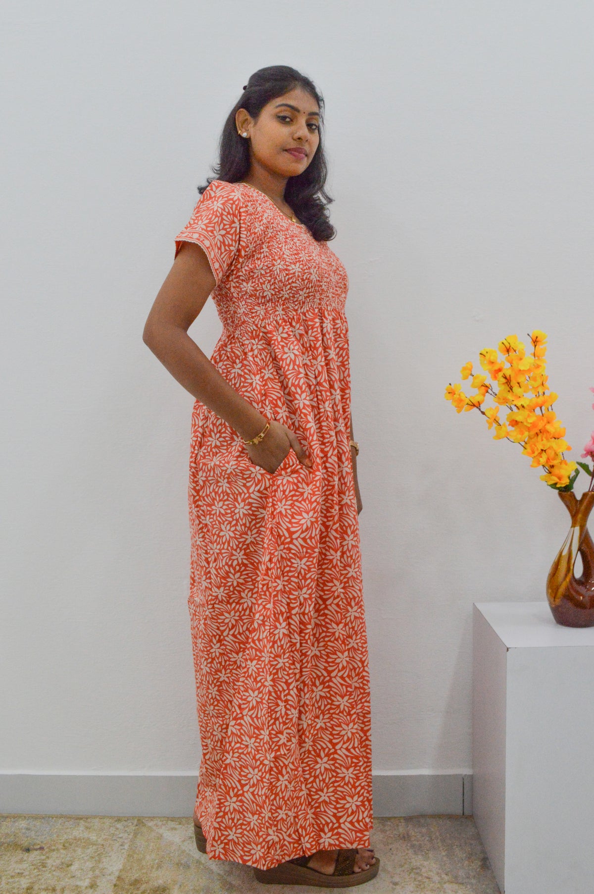 Soft Cotton Stretchable Smoking Nighties for New Arrivals | Daily Comforts & Light Weighted Elastic Nighties | Pleated Style | Casual Daily wear Nightwear for Trendy Women's (SCT)