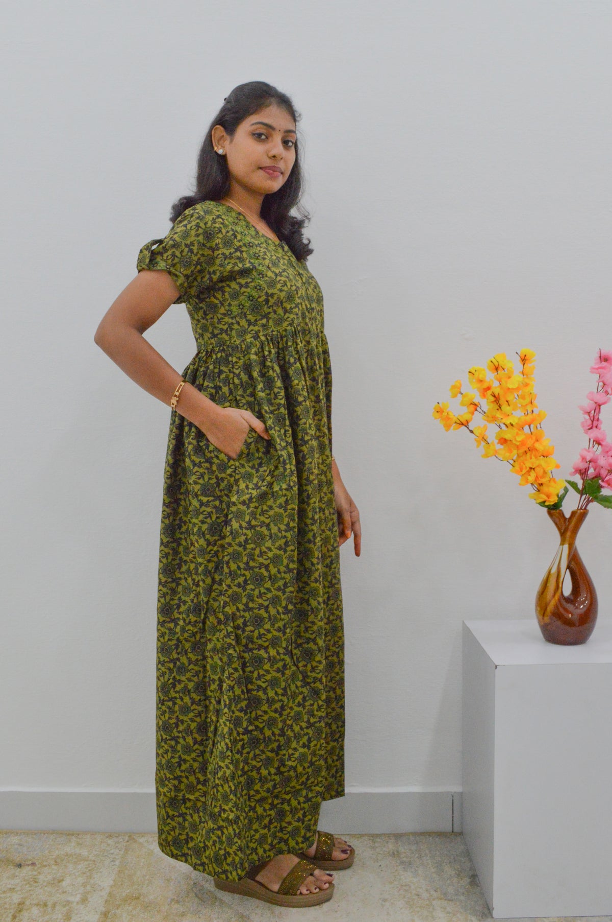 Cotton FROCK Model Casual Wear Nighties | Stylish Pleated Frock Style | Multipurpose Nighties | Pregnancy Wear | Pleated Model | Stylish Nighties for Stylish Women (MW)