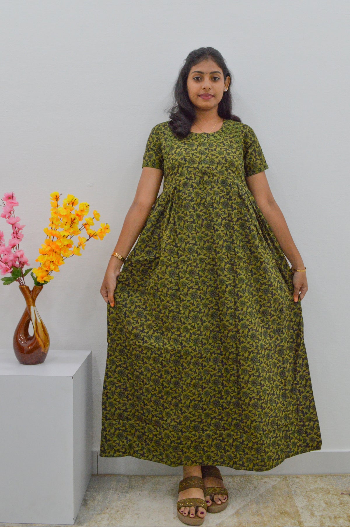 Cotton FROCK Model Casual Wear Nighties | Stylish Pleated Frock Style | Multipurpose Nighties | Pregnancy Wear | Pleated Model | Stylish Nighties for Stylish Women (PWC)