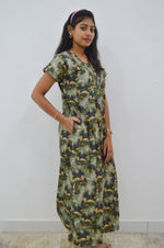 MANGAI New Regular Fit Cotton Printed Nighties - All Over Printed Stylish Nightwear for Stylish Women | Side Cut Pocket | Beautiful Nighties for Stylish Women's | Colourful Printed Cotton Nighties (CMC)