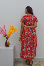 MANGAI Cotton Straight Zip Feeding Nighty |Post Pregnancy | Comfort and Style | Pleated Model | Soft Cotton Feeding Nighties (STF)