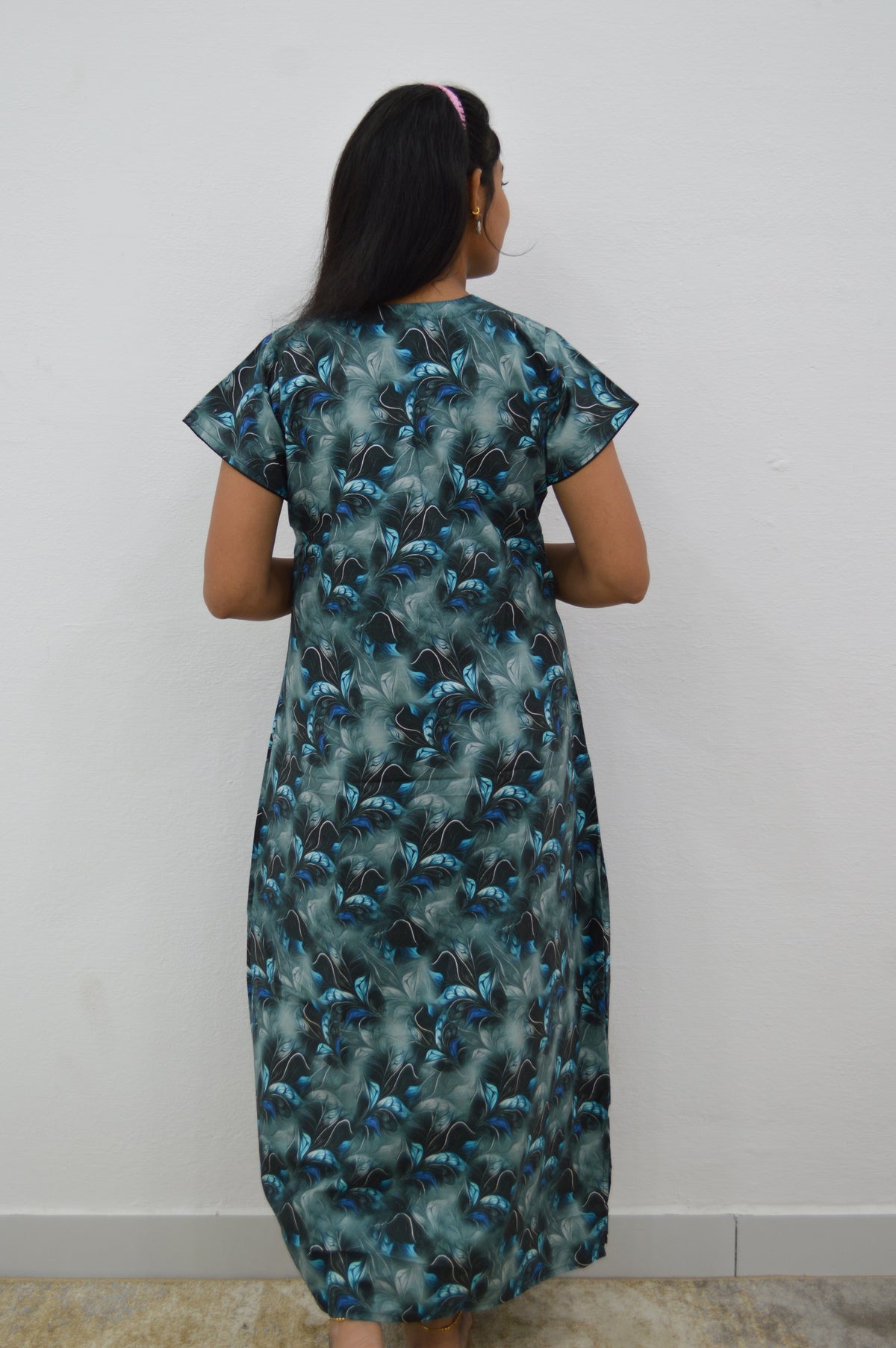 MANGAI New Regular Fit Cotton Printed Nighties - All Over Printed Stylish Nightwear for Stylish Women | Side Cut Pocket | Beautiful Nighties for Stylish Women's | Colourful Printed Cotton Nighties (CMC)