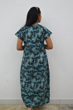 MANGAI New Regular Fit Cotton Printed Nighties - All Over Printed Stylish Nightwear for Stylish Women | Side Cut Pocket | Beautiful Nighties for Stylish Women's | Colourful Printed Cotton Nighties (CMC)