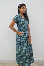 MANGAI New Regular Fit Cotton Printed Nighties - All Over Printed Stylish Nightwear for Stylish Women | Side Cut Pocket | Beautiful Nighties for Stylish Women's | Colourful Printed Cotton Nighties (CMC)