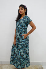 MANGAI New Regular Fit Cotton Printed Nighties - All Over Printed Stylish Nightwear for Stylish Women | Side Cut Pocket | Beautiful Nighties for Stylish Women's | Colourful Printed Cotton Nighties (CMC)