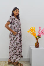 MANGAI Cotton Straight Zip Feeding Nighty |Post Pregnancy | Comfort and Style | Pleated Model | Soft Cotton Feeding Nighties (STF)