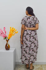 MANGAI Cotton Straight Zip Feeding Nighty |Post Pregnancy | Comfort and Style | Pleated Model | Soft Cotton Feeding Nighties (STF)