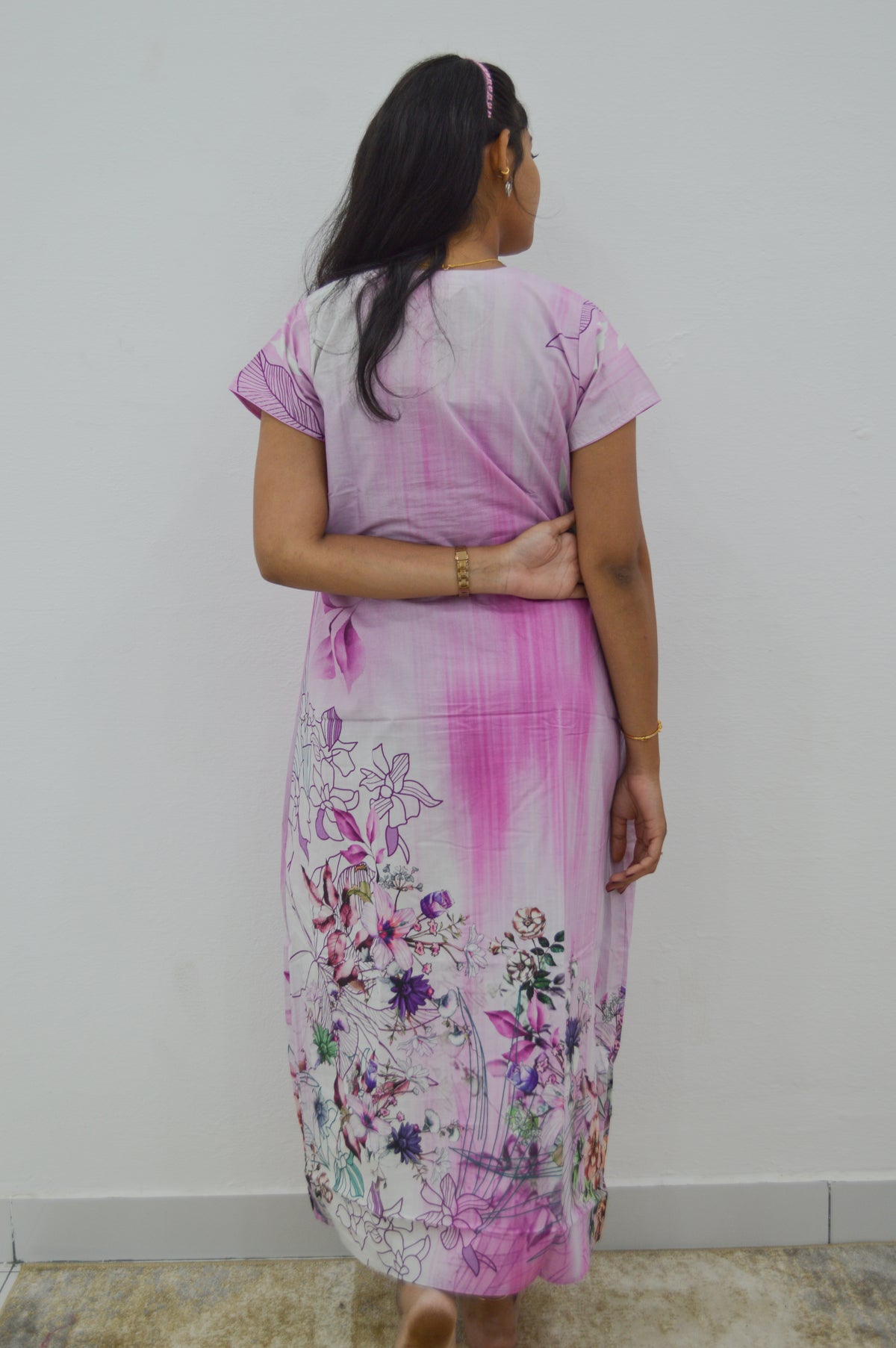 MANGAI New Regular Fit Cotton Printed Nighties - All Over Printed Stylish Nightwear for Stylish Women | Side Cut Pocket | Beautiful Nighties for Stylish Women's | Colourful Printed Cotton Nighties (CMC)