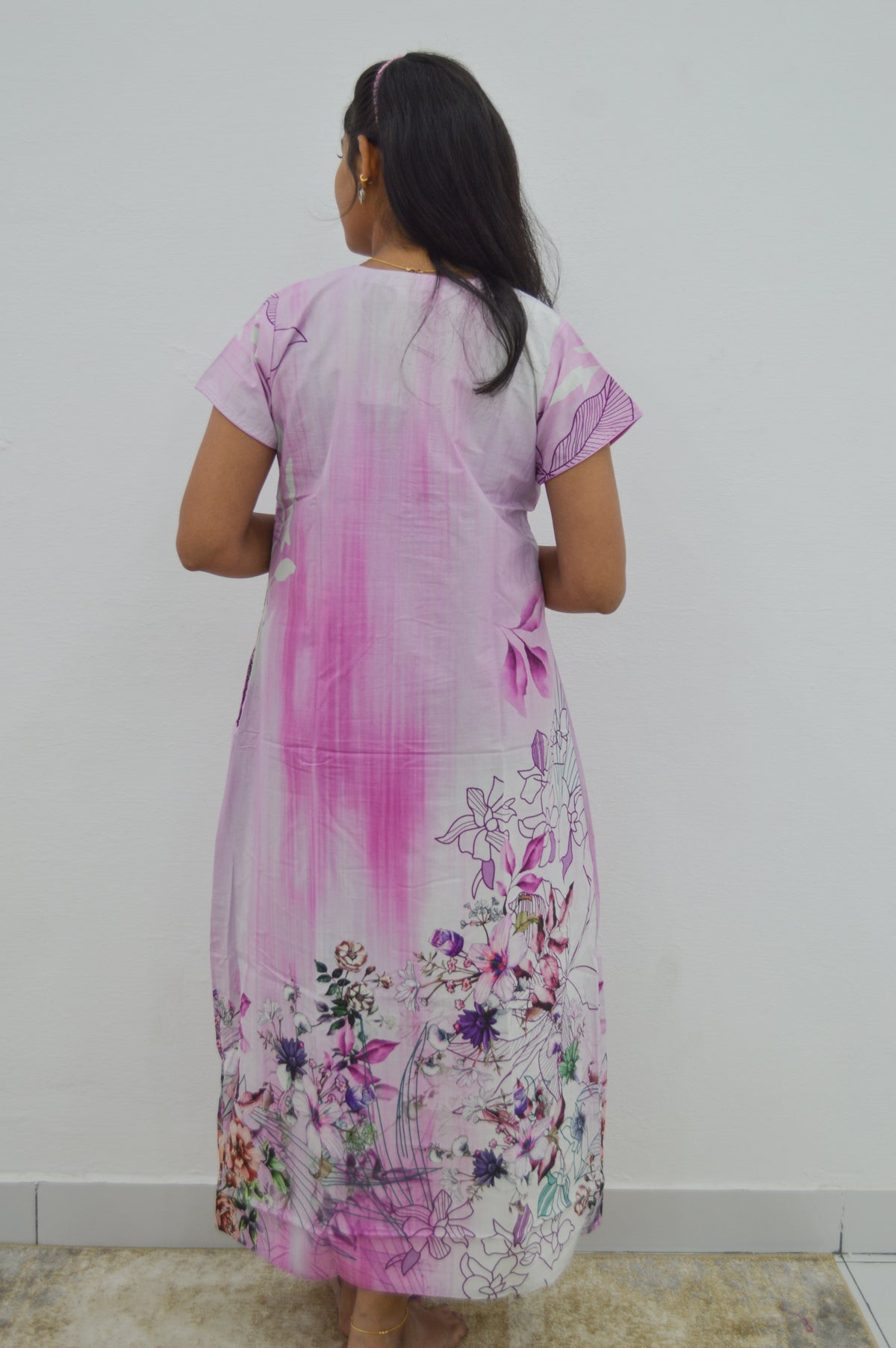 MANGAI New Regular Fit Cotton Printed Nighties - All Over Printed Stylish Nightwear for Stylish Women | Side Cut Pocket | Beautiful Nighties for Stylish Women's | Colourful Printed Cotton Nighties (CMC)