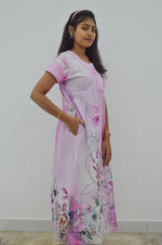 MANGAI New Regular Fit Cotton Printed Nighties - All Over Printed Stylish Nightwear for Stylish Women | Side Cut Pocket | Beautiful Nighties for Stylish Women's | Colourful Printed Cotton Nighties (CMC)