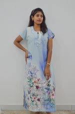 MANGAI New Regular Fit Cotton Printed Nighties - All Over Printed Stylish Nightwear for Stylish Women | Side Cut Pocket | Beautiful Nighties for Stylish Women's | Colourful Printed Cotton Nighties (CMC)