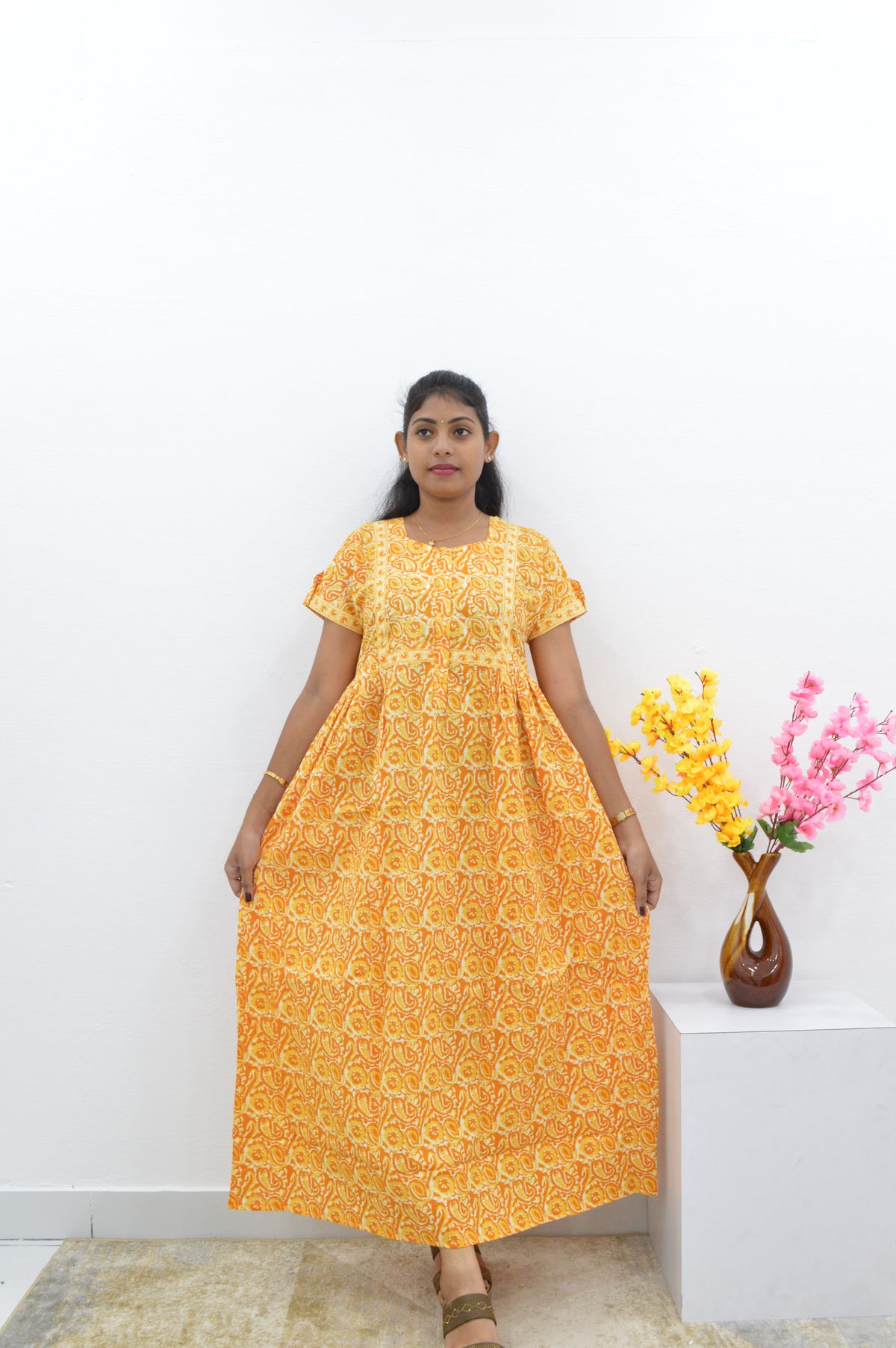 Cotton FROCK Model Casual Wear Nighties | Stylish Pleated Frock Style | Multipurpose Nighties | Pregnancy Wear | Pleated Model | Stylish Nighties for Stylish Women (PWC)