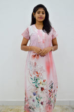 MANGAI New Regular Fit Cotton Printed Nighties - All Over Printed Stylish Nightwear for Stylish Women | Side Cut Pocket | Beautiful Nighties for Stylish Women's | Colourful Printed Cotton Nighties (CMC)