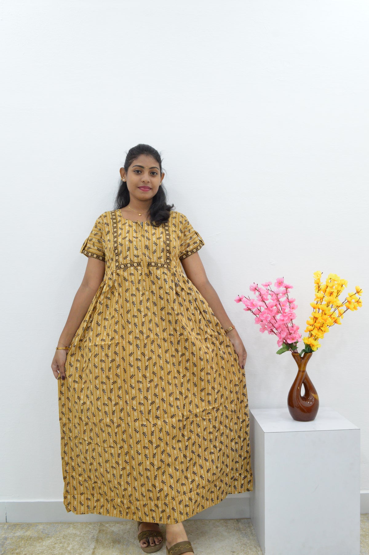 Cotton FROCK Model Casual Wear Nighties | Stylish Pleated Frock Style | Multipurpose Nighties | Pregnancy Wear | Pleated Model | Stylish Nighties for Stylish Women (PWC)