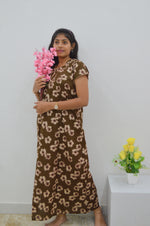 MANGAI New Regular Fit Cotton Printed Nighties - All Over Printed Stylish Nightwear for Stylish Women | Side Cut Pocket | Beautiful Nighties for Stylish Women's | Colourful Printed Cotton Nighties (ATR)