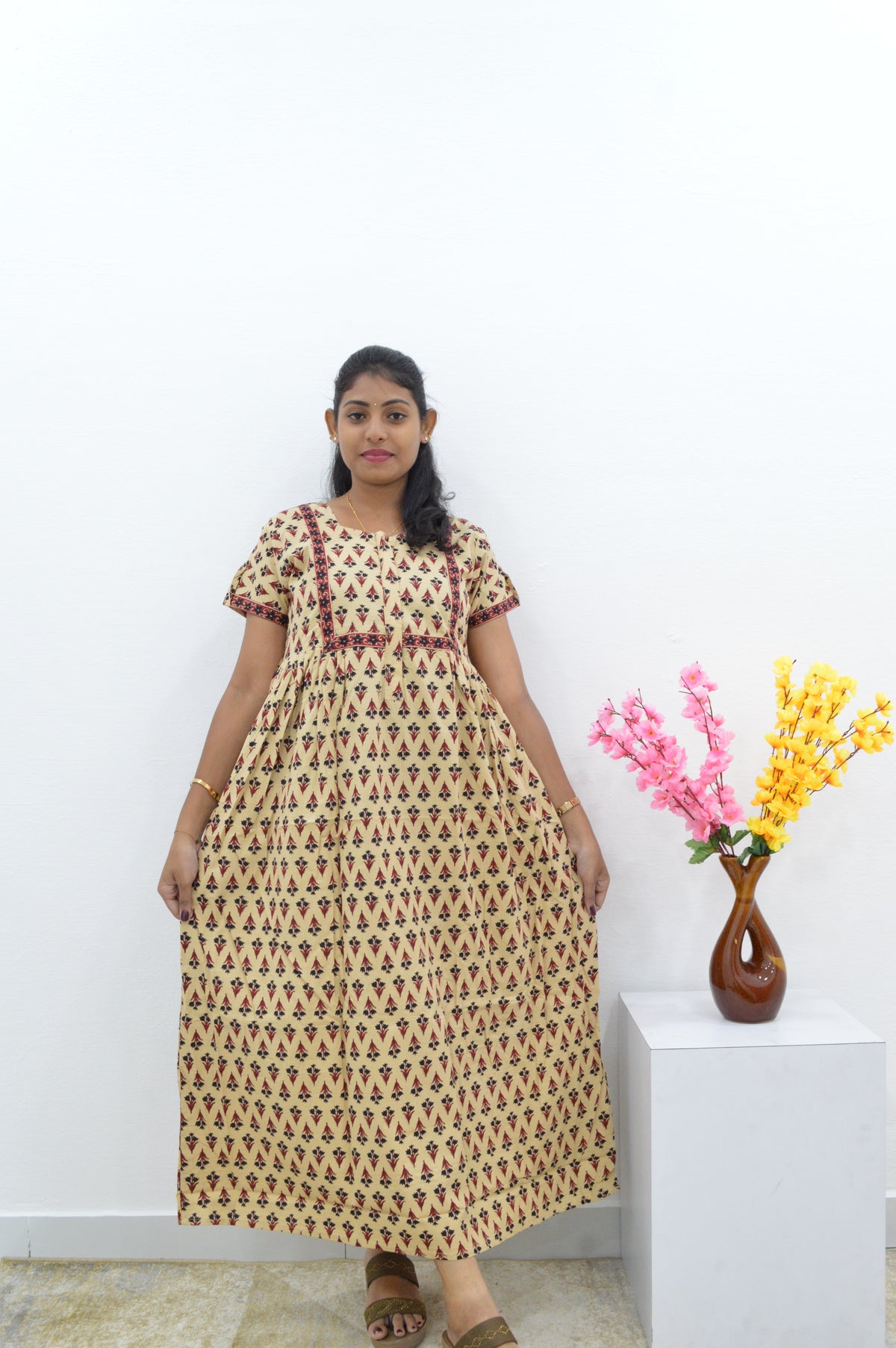 Cotton FROCK Model Casual Wear Nighties | Stylish Pleated Frock Style | Multipurpose Nighties | Pregnancy Wear | Pleated Model | Stylish Nighties for Stylish Women (PWC)