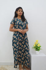 MANGAI New Regular Fit Cotton Printed Nighties - All Over Printed Stylish Nightwear for Stylish Women | Side Cut Pocket | Beautiful Nighties for Stylish Women's | Colourful Printed Cotton Nighties (ATR)