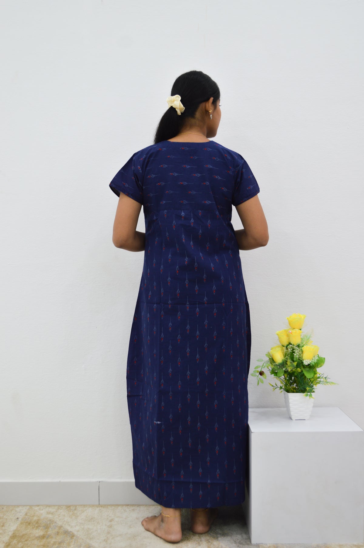 MANGAI New Regular Fit Cotton Printed Nighties - All Over Printed Stylish Nightwear for Stylish Women | Side Cut Pocket | Beautiful Nighties for Stylish Women's | Colourful Printed Cotton Nighties (HCC)