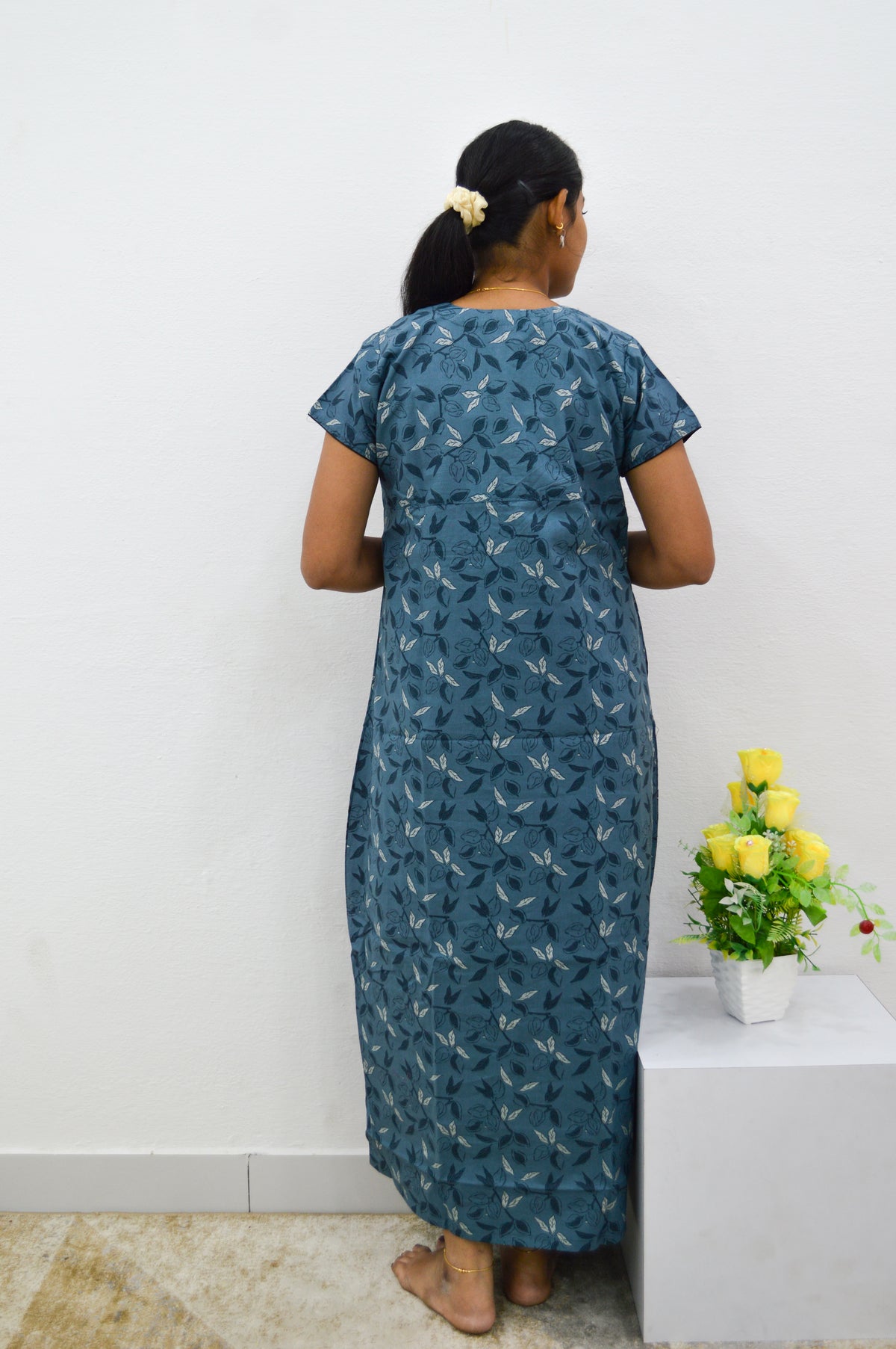 MANGAI New Regular Fit Cotton Printed Nighties - All Over Printed Stylish Nightwear for Stylish Women | Side Cut Pocket | Beautiful Nighties for Stylish Women's | Colourful Printed Cotton Nighties (HCC)