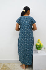 MANGAI New Regular Fit Cotton Printed Nighties - All Over Printed Stylish Nightwear for Stylish Women | Side Cut Pocket | Beautiful Nighties for Stylish Women's | Colourful Printed Cotton Nighties (HCC)