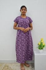 MANGAI New Regular Fit Cotton Printed Nighties - All Over Printed Stylish Nightwear for Stylish Women | Side Cut Pocket | Beautiful Nighties for Stylish Women's | Colourful Printed Cotton Nighties (HCC)