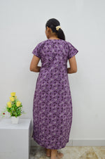 MANGAI New Regular Fit Cotton Printed Nighties - All Over Printed Stylish Nightwear for Stylish Women | Side Cut Pocket | Beautiful Nighties for Stylish Women's | Colourful Printed Cotton Nighties (HCC)