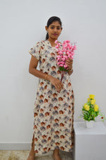 MANGAI New Regular Fit Cotton Printed Nighties - All Over Printed Stylish Nightwear for Stylish Women | Side Cut Pocket | Beautiful Nighties for Stylish Women's | Colourful Printed Cotton Nighties (CMC)