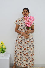 MANGAI New Regular Fit Cotton Printed Nighties - All Over Printed Stylish Nightwear for Stylish Women | Side Cut Pocket | Beautiful Nighties for Stylish Women's | Colourful Printed Cotton Nighties (CMC)