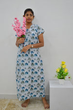 MANGAI New Regular Fit Cotton Printed Nighties - All Over Printed Stylish Nightwear for Stylish Women | Side Cut Pocket | Beautiful Nighties for Stylish Women's | Colourful Printed Cotton Nighties (CMC)