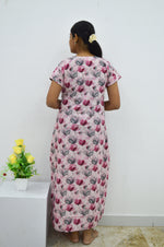 MANGAI New Regular Fit Cotton Printed Nighties - All Over Printed Stylish Nightwear for Stylish Women | Side Cut Pocket | Beautiful Nighties for Stylish Women's | Colourful Printed Cotton Nighties (CMC)