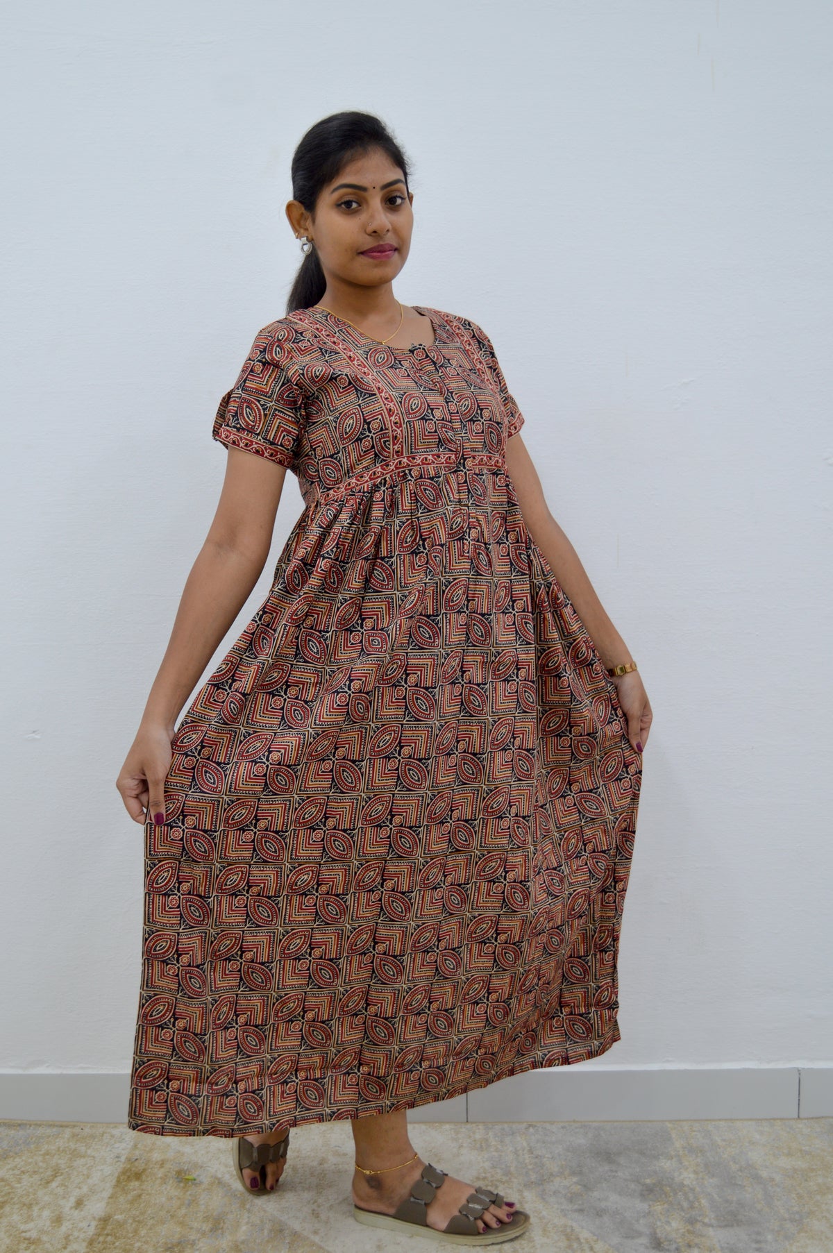 Cotton FROCK Model Casual Wear Nighties | Stylish Pleated Frock Style | Multipurpose Nighties | Pregnancy Wear | Pleated Model | Stylish Nighties for Stylish Women (PWC)