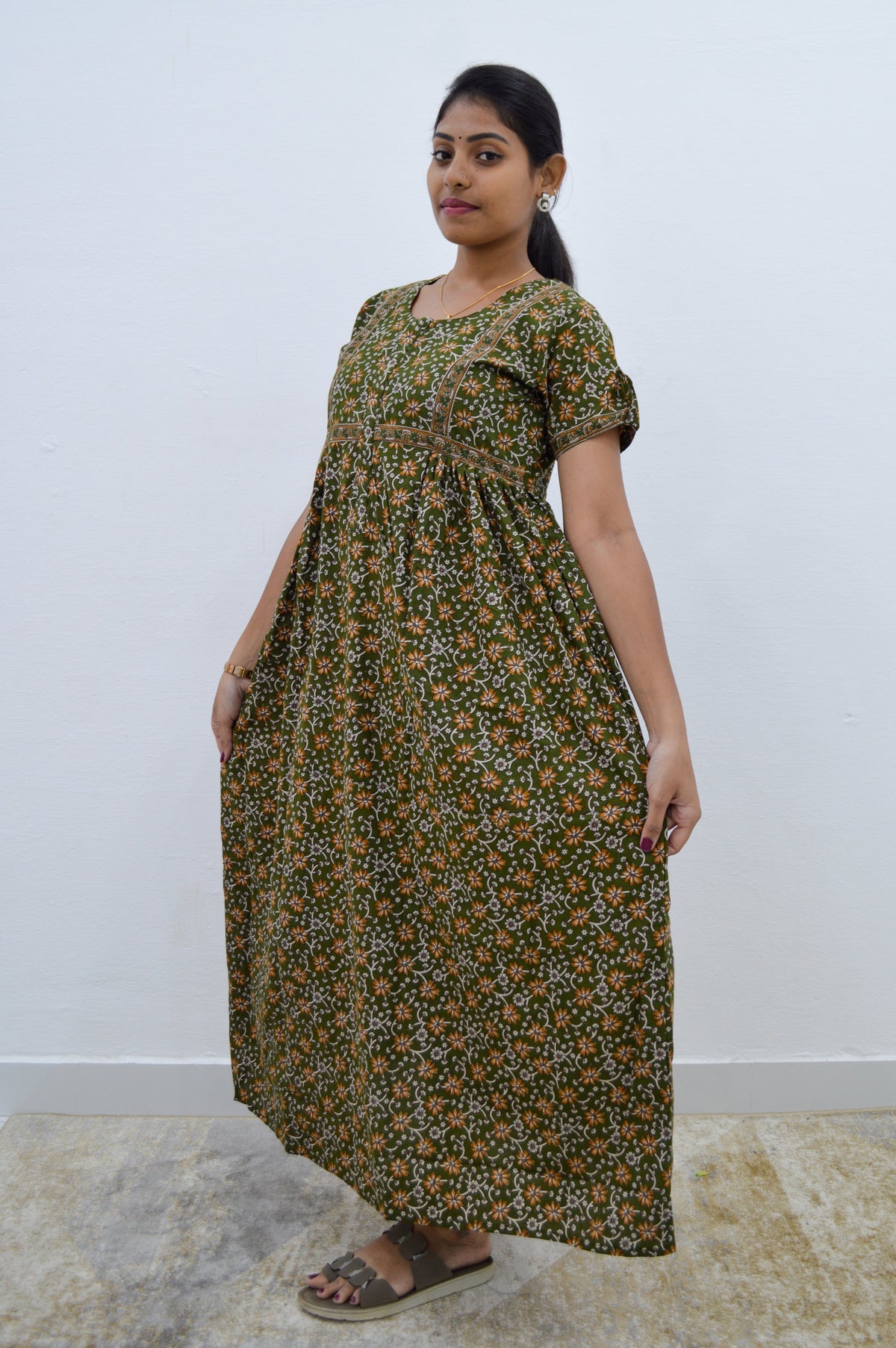 Cotton FROCK Model Casual Wear Nighties | Stylish Pleated Frock Style | Multipurpose Nighties | Pregnancy Wear | Pleated Model | Stylish Nighties for Stylish Women (PWC)