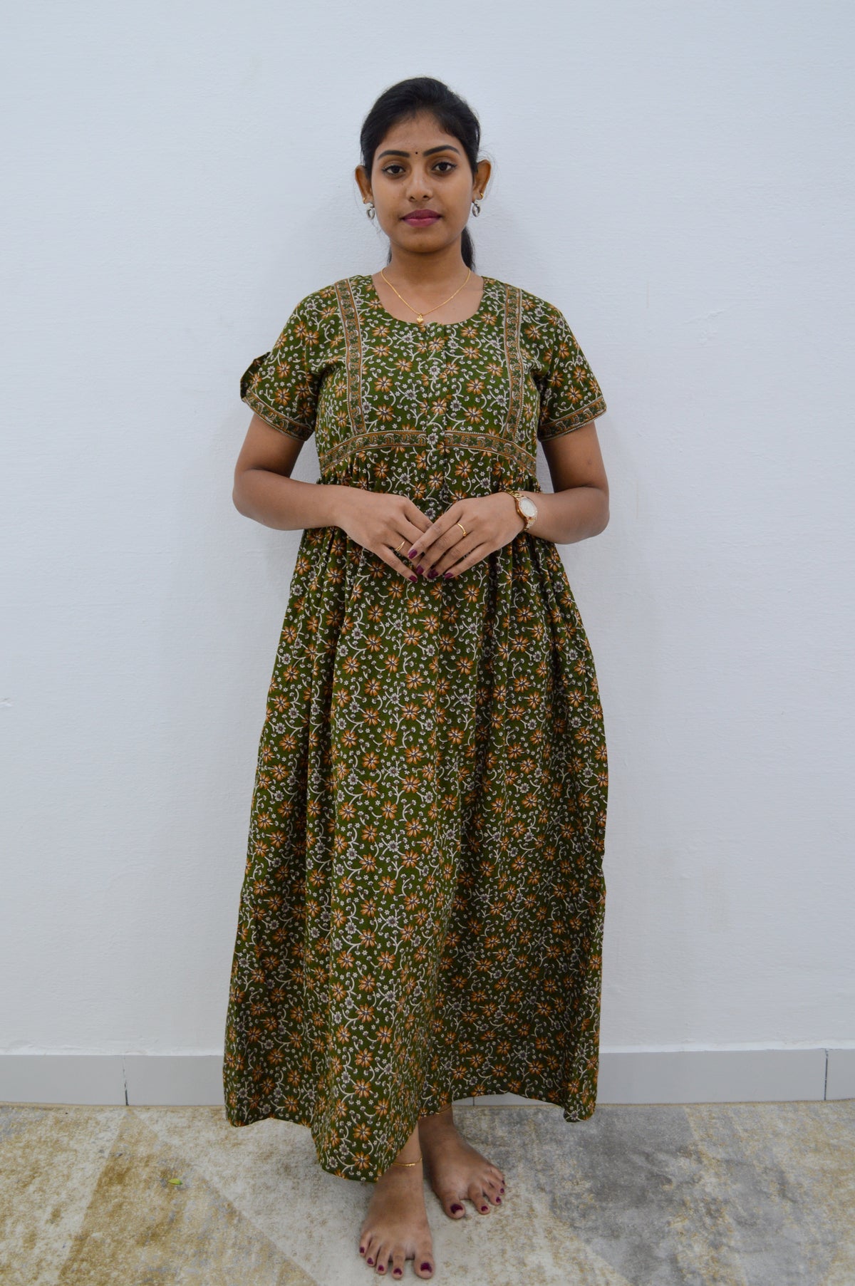 Cotton FROCK Model Casual Wear Nighties | Stylish Pleated Frock Style | Multipurpose Nighties | Pregnancy Wear | Pleated Model | Stylish Nighties for Stylish Women (PWC)