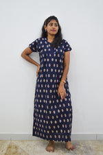 MANGAI New Regular Fit Cotton Printed Nighties - All Over Printed Stylish Nightwear for Stylish Women | Side Cut Pocket | Beautiful Nighties for Stylish Women's | Colourful Printed Cotton Nighties (ATR)