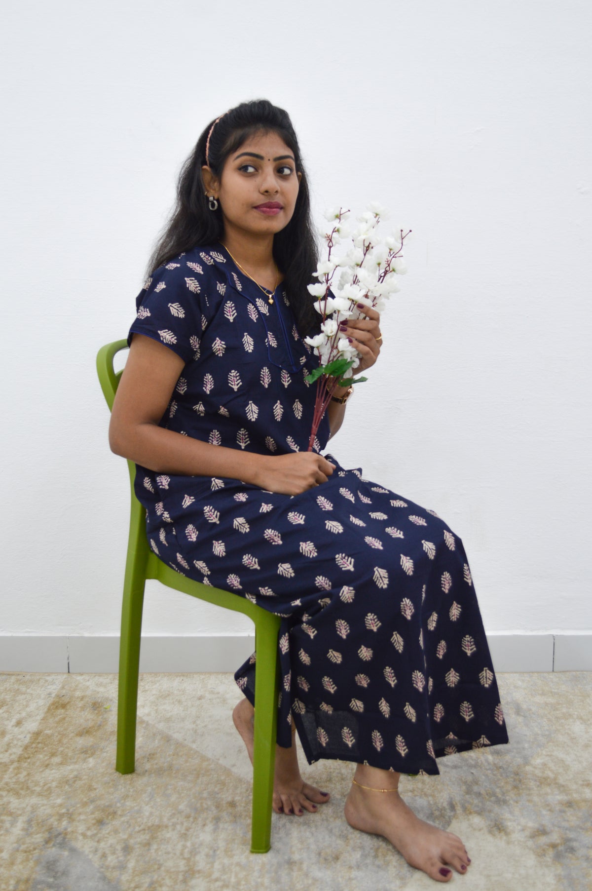 MANGAI New Regular Fit Cotton Printed Nighties - All Over Printed Stylish Nightwear for Stylish Women | Side Cut Pocket | Beautiful Nighties for Stylish Women's | Colourful Printed Cotton Nighties (ATR)