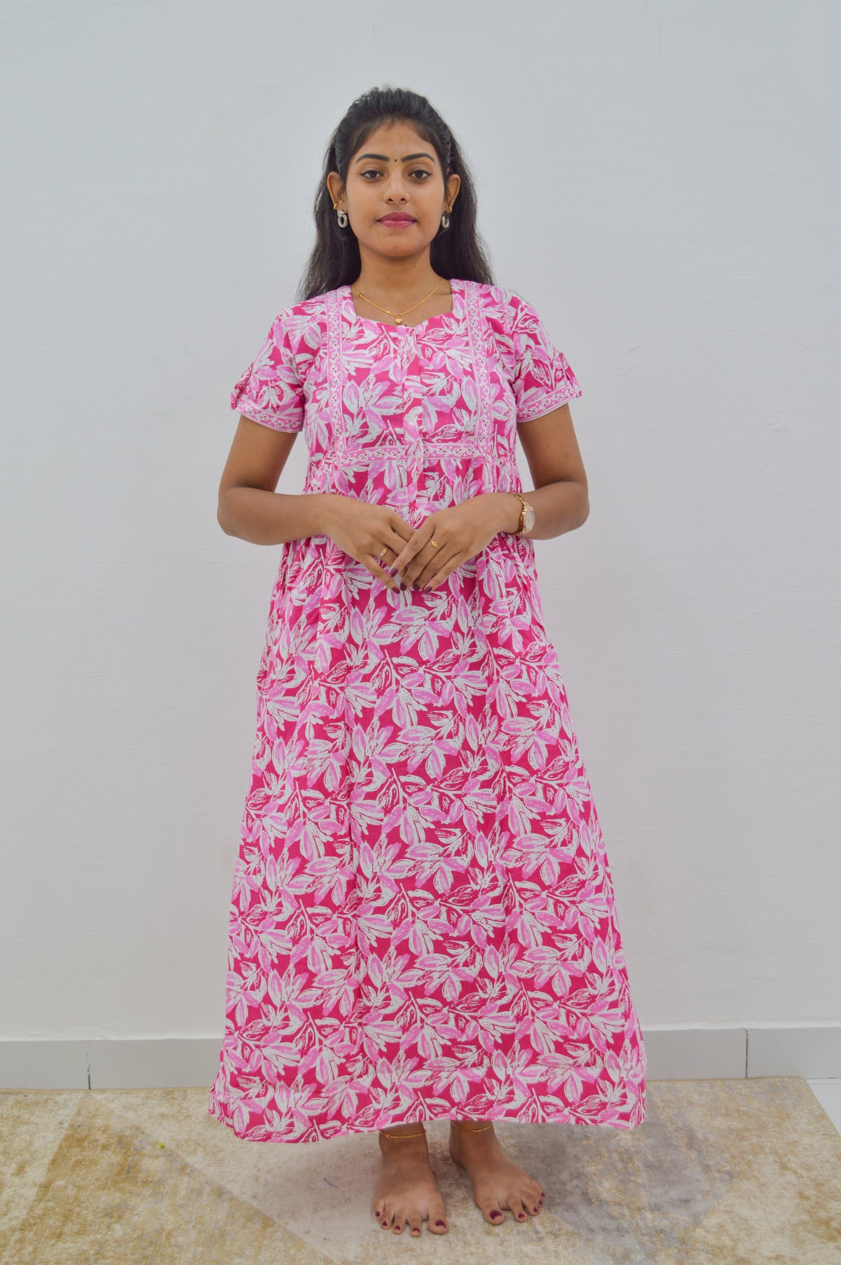 Cotton FROCK Model Casual Wear Nighties | Stylish Pleated Frock Style | Multipurpose Nighties | Pregnancy Wear | Pleated Model | Stylish Nighties for Stylish Women (PWC)