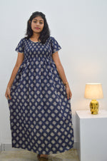 Crush Smocking Nighties for Stylish Women | Soft wrinkled texture Smocking Model | Rounded neck with Side Pocket | Daily wear Nighties for trendy women (PPL)