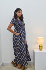 Crush Smocking Nighties for Stylish Women | Soft wrinkled texture Smocking Model | Rounded neck with Side Pocket | Daily wear Nighties for trendy women (PPL)