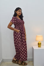 Crush Smocking Nighties for Stylish Women | Soft wrinkled texture Smocking Model | Rounded neck with Side Pocket | Daily wear Nighties for trendy women (PPL)