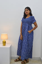 Crush Smocking Nighties for Stylish Women | Soft wrinkled texture Smocking Model | Rounded neck with Side Pocket | Daily wear Nighties for trendy women (PPL)