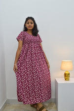 Crush Smocking Nighties for Stylish Women | Soft wrinkled texture Smocking Model | Rounded neck with Side Pocket | Daily wear Nighties for trendy women (PPL)