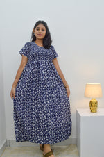 Crush Smocking Nighties for Stylish Women | Soft wrinkled texture Smocking Model | Rounded neck with Side Pocket | Daily wear Nighties for trendy women (PPL)