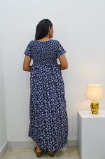 Crush Smocking Nighties for Stylish Women | Soft wrinkled texture Smocking Model | Rounded neck with Side Pocket | Daily wear Nighties for trendy women (PPL)