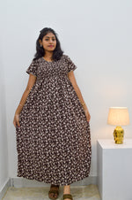 Crush Smocking Nighties for Stylish Women | Soft wrinkled texture Smocking Model | Rounded neck with Side Pocket | Daily wear Nighties for trendy women (PPL)