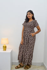 Crush Smocking Nighties for Stylish Women | Soft wrinkled texture Smocking Model | Rounded neck with Side Pocket | Daily wear Nighties for trendy women (PPL)